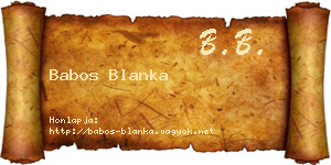 Babos Blanka névjegykártya